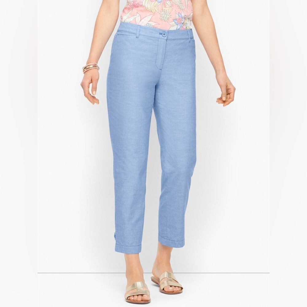 Talbots Women's Perfect Crop Pants in Blue Size Petite 12